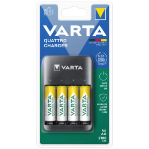 VARTA akku töltő, AA/AAA mérethez 4db 2100mAh akkuval
