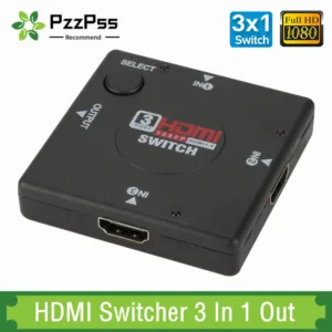 HDMI közösítő, 3be/1kimenet, kézi kapcsolású