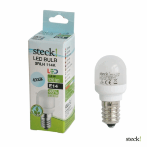 LED izzó, E14 mini, T26, 1.5W~15W, természetes fehér, sólámpa, hűtőizzó - STECK