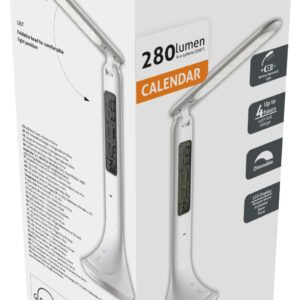 Avide LED asztali lámpa, RGB, hangulatvilágítás, naptár, fehér, ébresztés, 5W