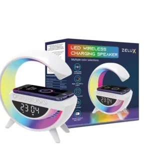 MULTIMÉDIÁS BLUETOOTH HANGSZÓRÓ, VEZETÉK NÉLKÜLI TÖLTŐPAD, RGB - LED LÁMPA