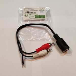 DIN/RCA kábel – DIN tuchel lengő alj/2RCA dugó átjátszó, + földelő szál – ASWO – 0.2m