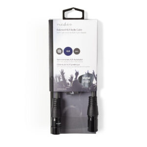 XLR kábel – XLR dugó/XLR lengő alj professzionális átjátszó – NEDIS – 0.5m