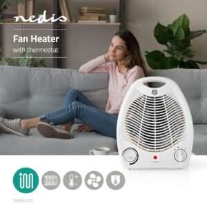 Fűtőventilátor, 1000/2000W, normál ventilátor - NEDIS