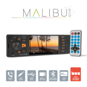 M.N.C multimédiás fejegység - Malibu Star - 4 x 50 W, Bluetooth, MP4, AUX, SD, USB