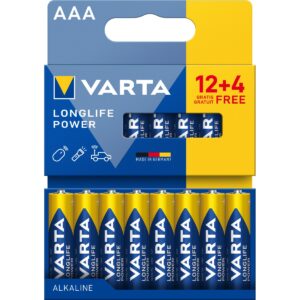 VARTA Longlife Power AAA alkáli mikro ceruza elem – 12+4 db (262Ft/db)