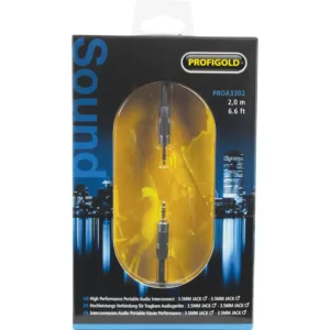 JACK kábel – 3.5mm stereo jack/3.5mm stereo jack – PROFIGOLD PROA3302 – 2m