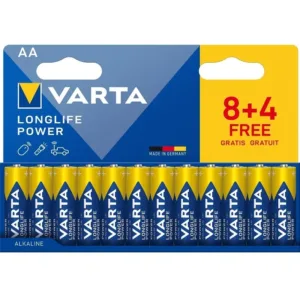 VARTA Longlife Power AA alkáli ceruza elem – 8+4 db (233Ft/db)