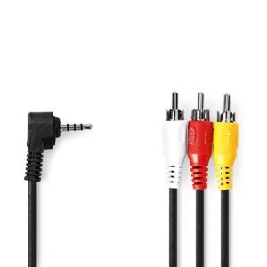 JACK/RCA kábel – 3.5mm 4pin jack/3cinch, video/left/right – NEDIS – 2m