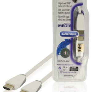 HDMI kábel – HDMI-A/HDMI-A – BANDRIDGE – 1.4, Ethernet, 3D, 4K - 1m