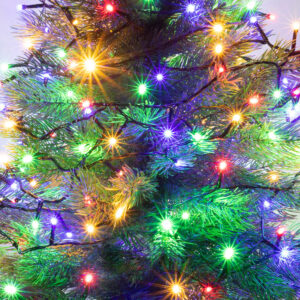 Karácsonyfa fényfüzér, beltéri, 200 db-os, LED-es – színes