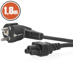 FÖLDELT, hálózati tápkábel, IEC-320-C5 csatlakozó – 1.8m