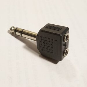 Jack dugó elosztó – Standard, 6.35mm stereo dugó/2 x 3.5mm stereo aljzat