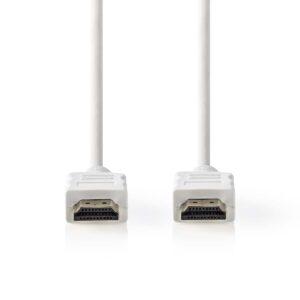 HDMI kábel – HDMI-A/HDMI-A – Ethernet, 3D, 4K/60Hz, ARC, - 2m, fehér színű
