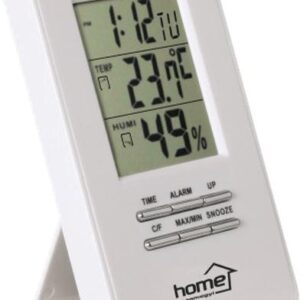 Home, hő- és páratartalom-mérő, ébresztőórával