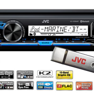 JVC KD-X33MBT vízálló - kabrióba, hajóba különösen ajánlott + távszabályzó