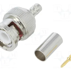 BNC dugó – fémházas, krimpelhető RG58 kábelhez – audio/video