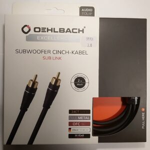 RCA kábel – RCA/RCA professional subwoofer audió átjátszó – Oehlbach OB 33160 Sub Link Excellence Select Link – 2m
