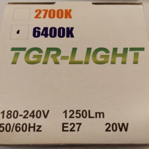 TGR-LIGHT 20W, 1250lm, E27, 6400K – hidegfehér