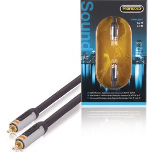 RCA kábel – RCA/RCA digitális, audió átjátszó – S/PDIF – PROFIGOLD PROA4801 – 1m