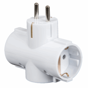 Földelt 3-as, T elosztó, fehér - ELFORDÍTOTT