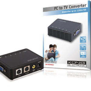 KŐNIG CMP-TELVIEW3 - VGA-ról RCA-ra/S-VHS-re átalakító konverter