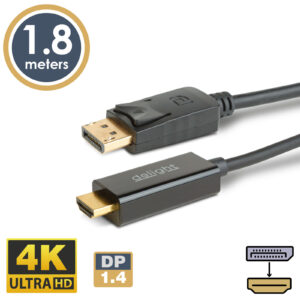 DisplayPort – HDMI kábel – 1.4 – 4K – 1,8 m