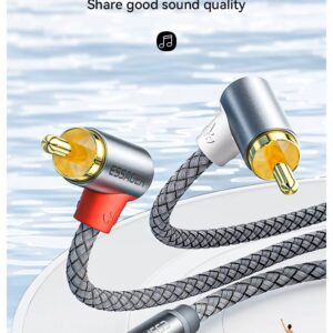 JACK/RCA kábel – 3.5mm stereo jack/2cinch pipa – ESSAGER – 1m – Prémium