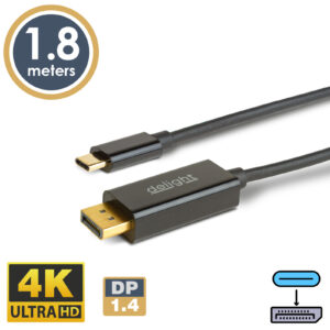 Type-C – DisplayPort kábel – 1.4 – 4K – 1,8 m