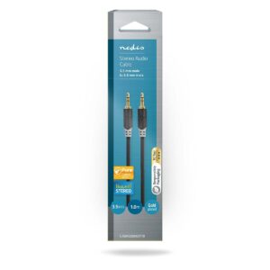 JACK kábel – 3.5mm stereo jack/3.5mm stereo jack – NEDIS – aranyozott – 1m