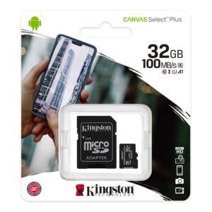 KINGSTON CANVAS SELECT PLUS MICRO SDHC 32GB + ADAPTER CLASS 10 UHS-I U1 A1 V10 (100 MB/S)
